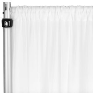 Chiffon Curtain Drape 12ft H x 118" W Panel - White