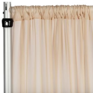 Chiffon Curtain Drape 14ft H x 118" W Panel - Champagne