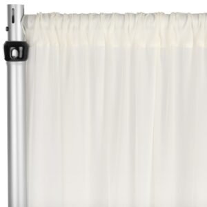 Chiffon Curtain Drape 12ft H x 118" W Panel - Ivory