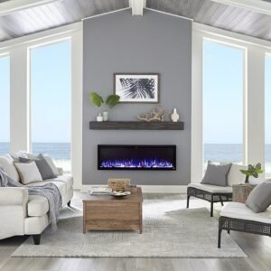 Alternative view of Touchstone Sideline Elite Smart 60″ WiFi-Enabled Recessed Electric Fireplace