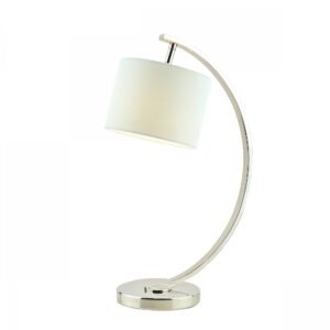 Alternative view of Noah Table Lamp Polished Nickel & White Shade