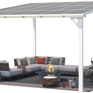 Alternative view of Aecojoy 12 ft x 12 ft White Aluminum Pergola with Canopy