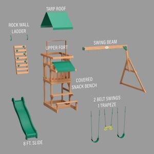 Alternative view of Backyard Discovery Belmont All Cedar Swing Set