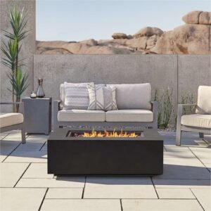 Alternative view of Real Flame Aegean 42″ Rectangle Propane Gas Outdoor Fire Table