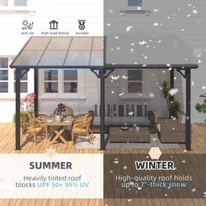 Alternative view of Aecojoy 10 ft. x 14 ft. Dark Gray Aluminum Patio Cover