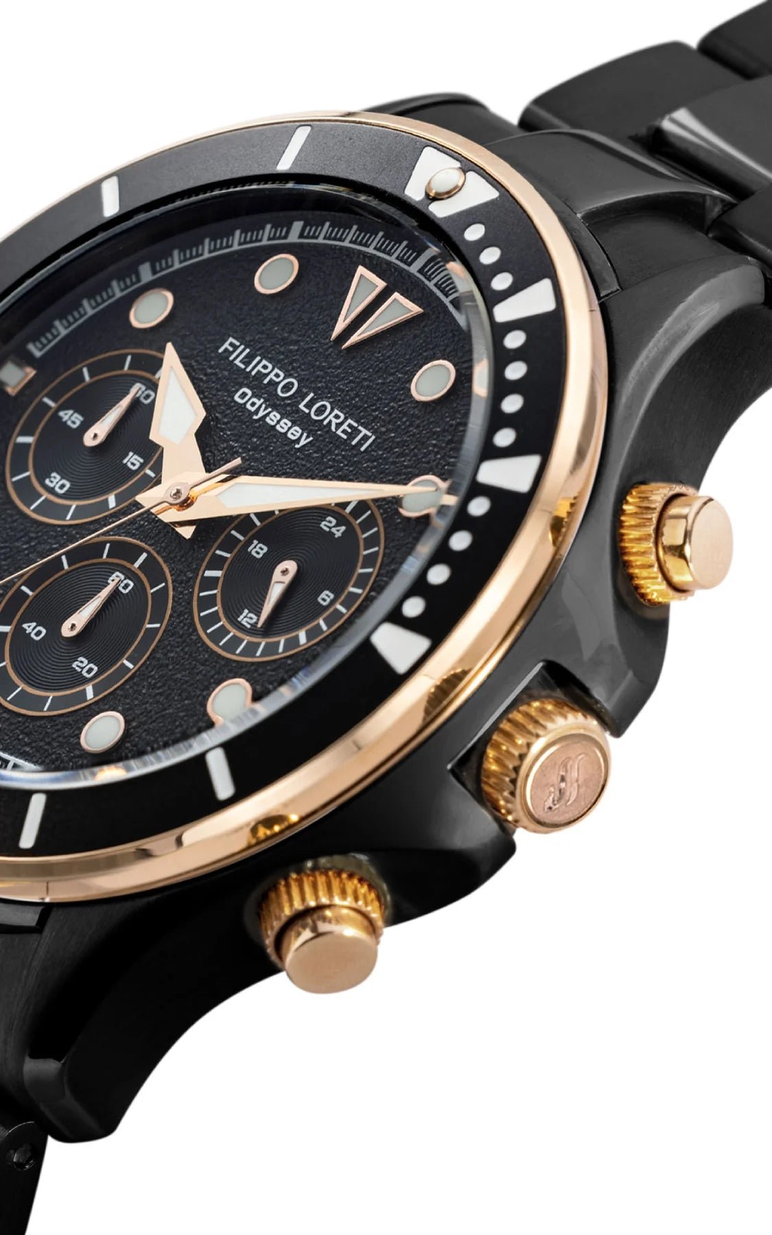Odyssey Rose Gold Regatta Chrono Black Bracelet - Image 2